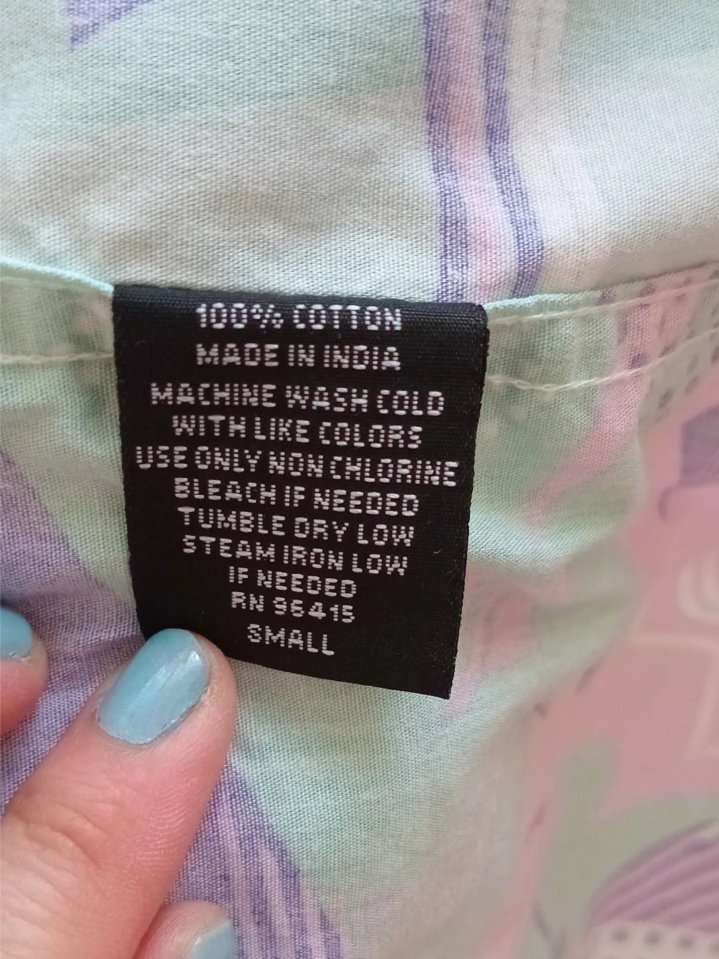 Chemise vintage à imprimé géométrique pastel (P)