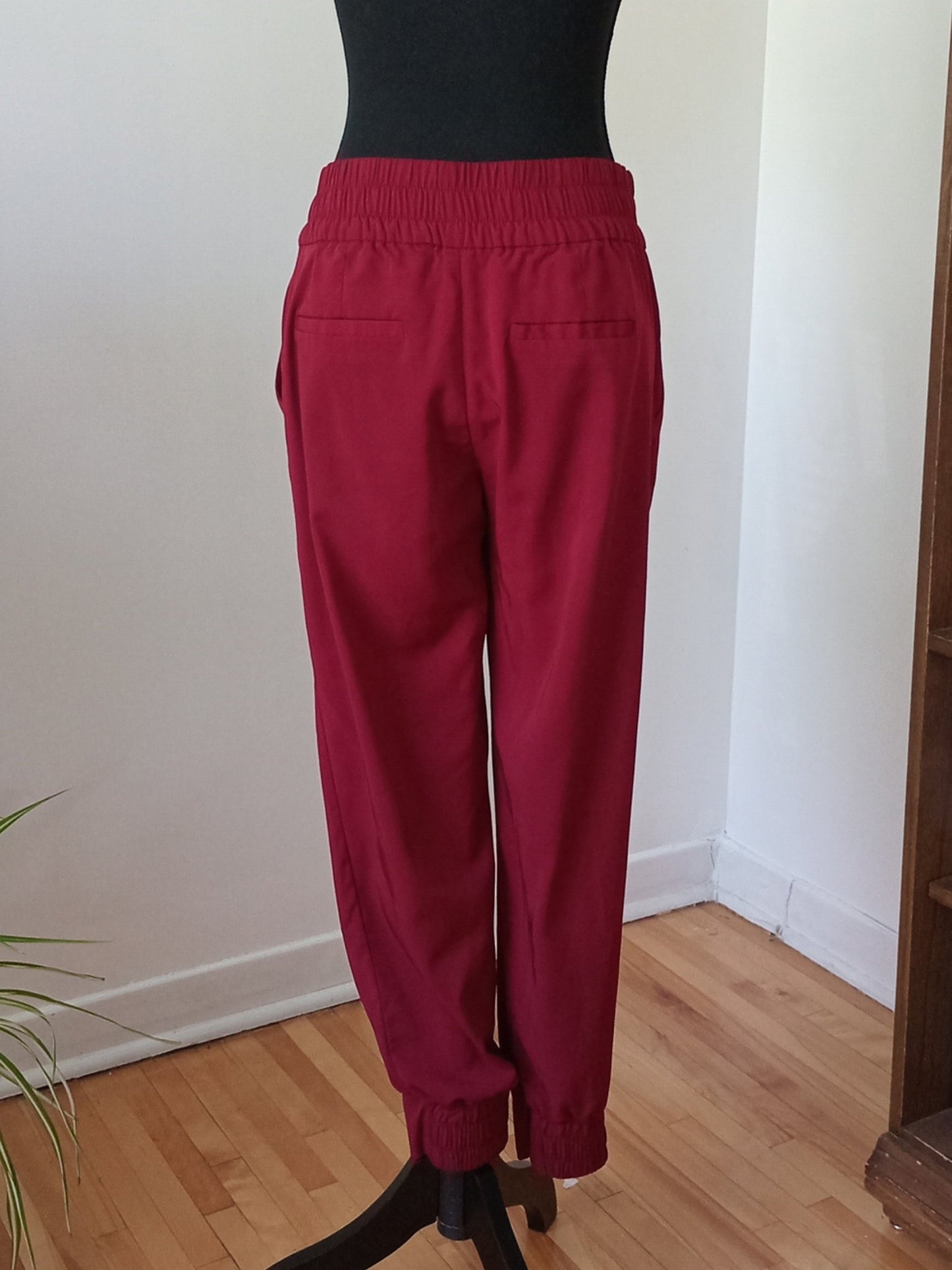 Pantalon bourgogne style paper bag (P)