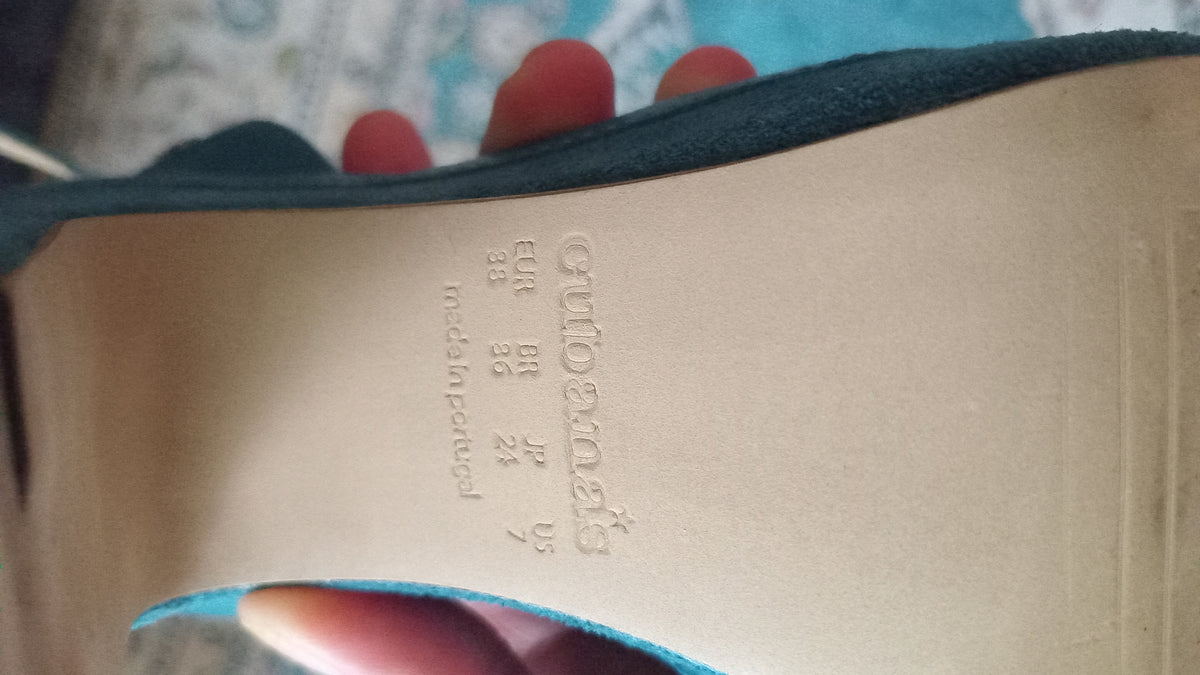 Sandales à talons turquoise nouées (7 US)