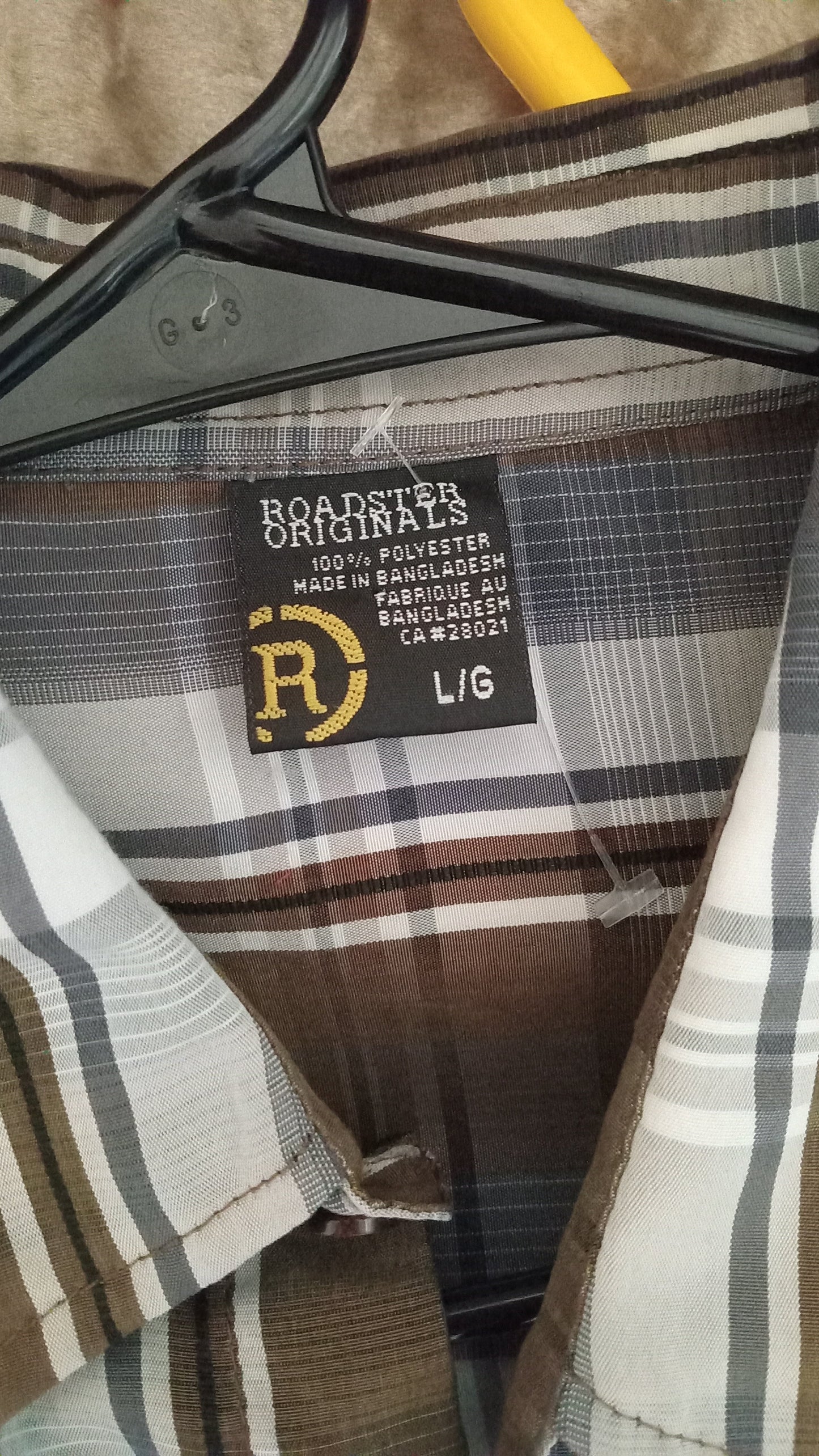 Chemise à carreaux brun et bleu gris (G)