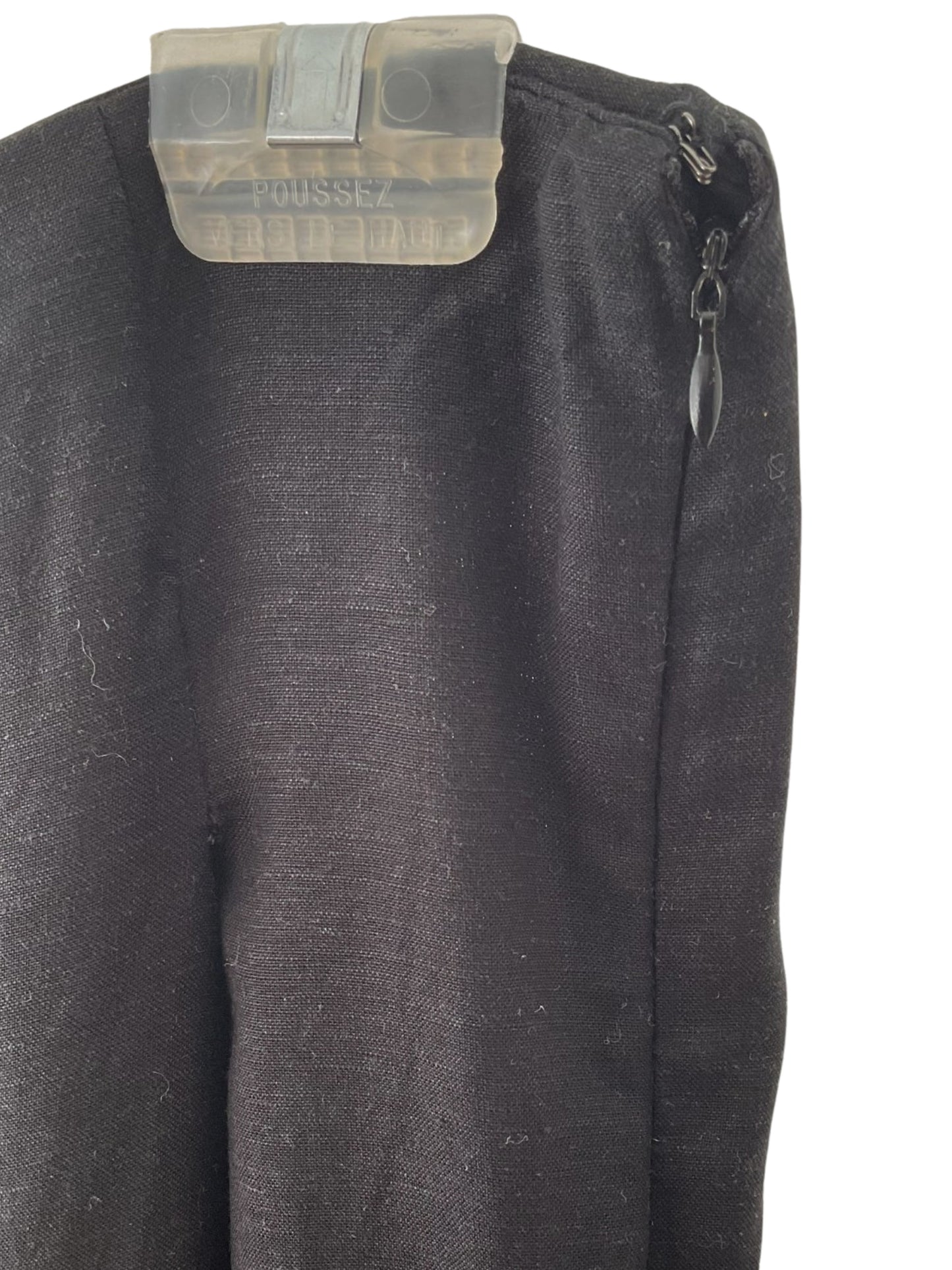 Pantalon en lin noir à taille haute