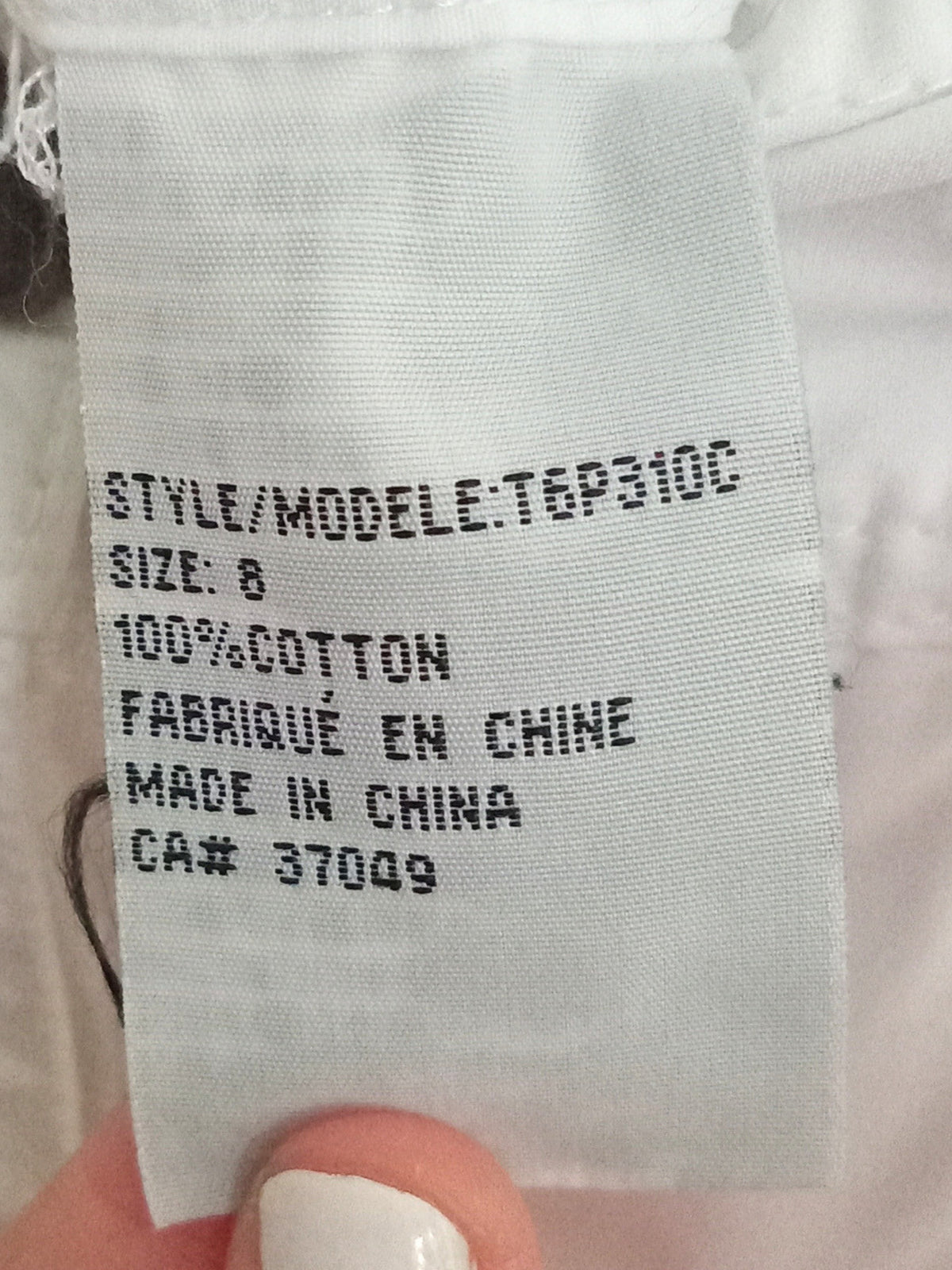 Pantalon capri blanc en coton (8)