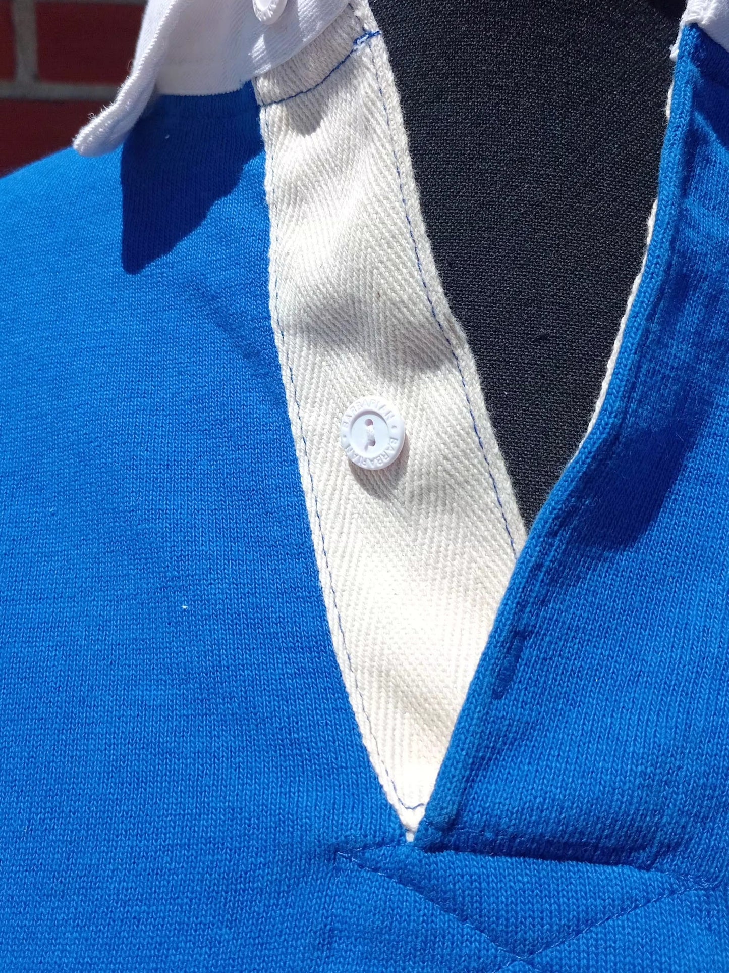 Chandail de rugby vintage bleu Barbarian (L)