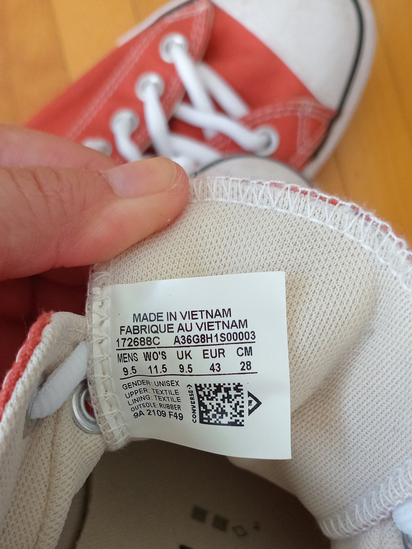 Espadrilles rouges Converse All Star (9,5)