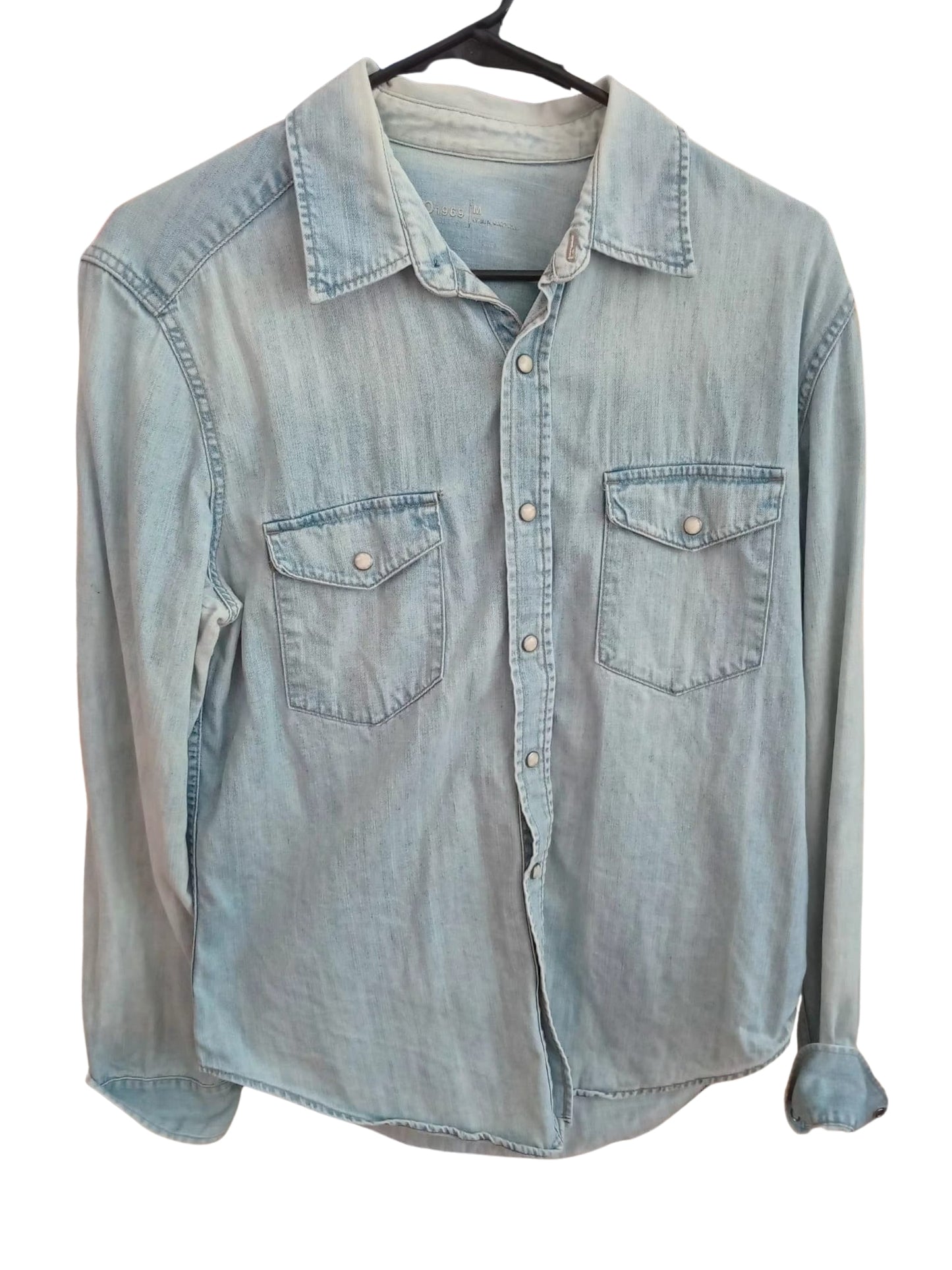 Chemise en denim pâle à manches longues (M)