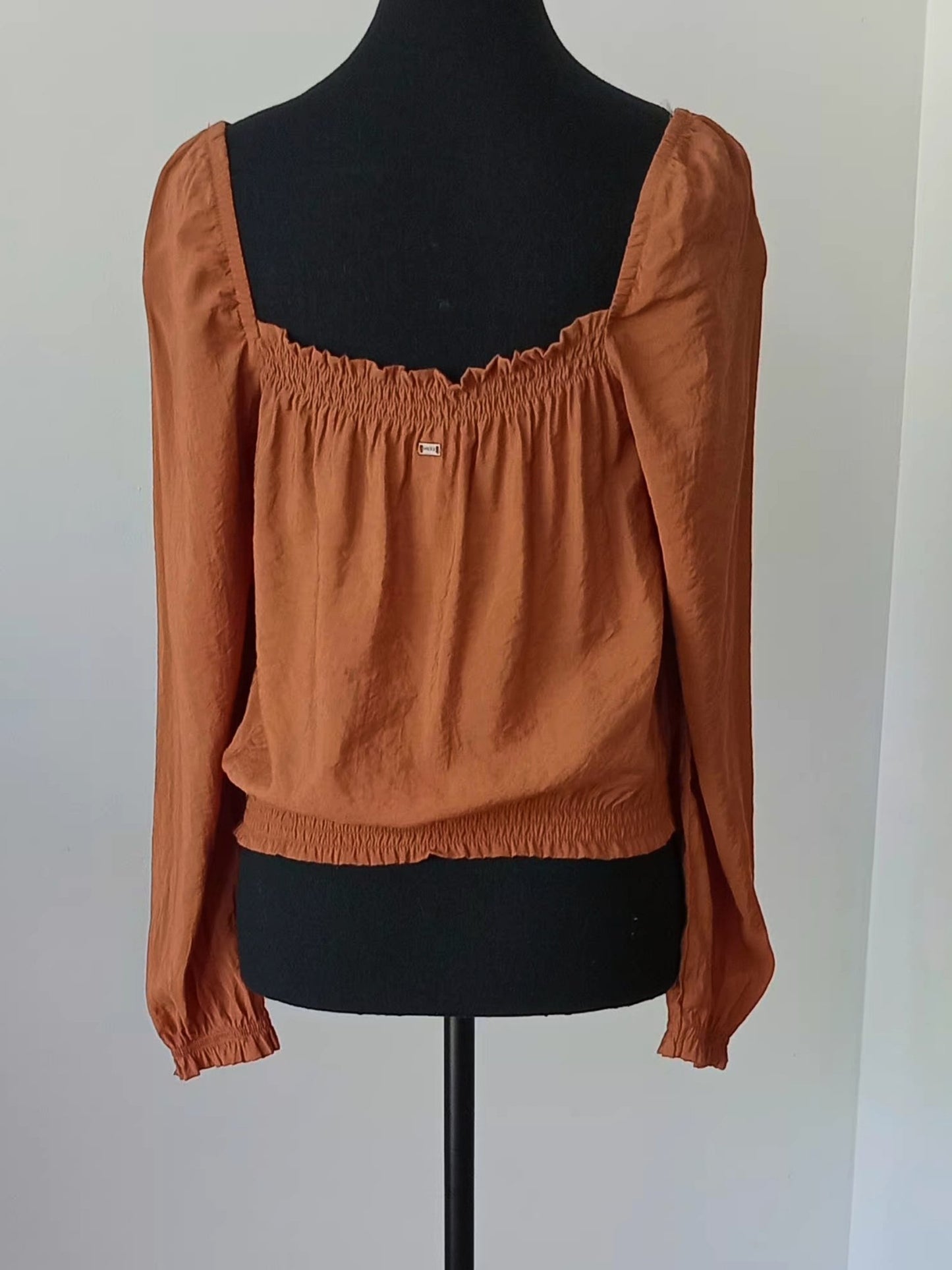 Blouse bohème taupe profond (M)