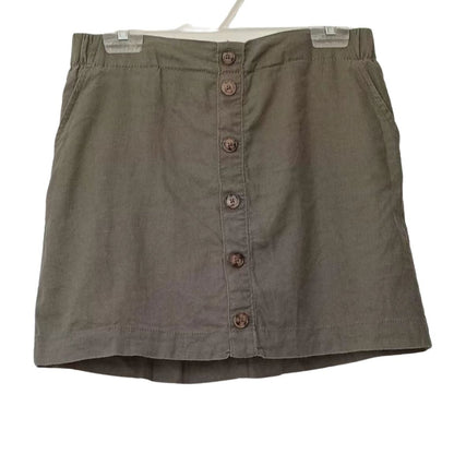 Jupe culotte en lin vert sauge (M)