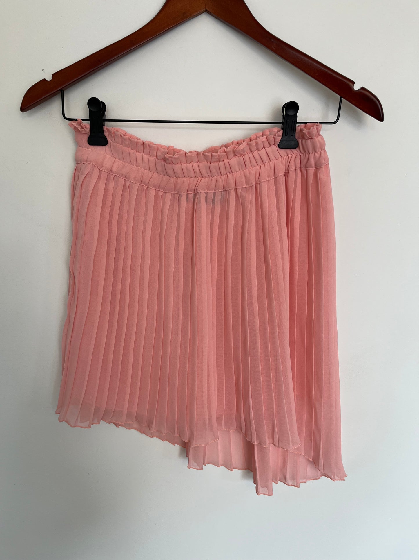 Jupe plissée asymétrique rose (XS)