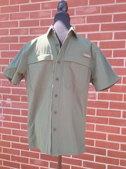 Chemise d’aventure vert forêt manches courtes (S)