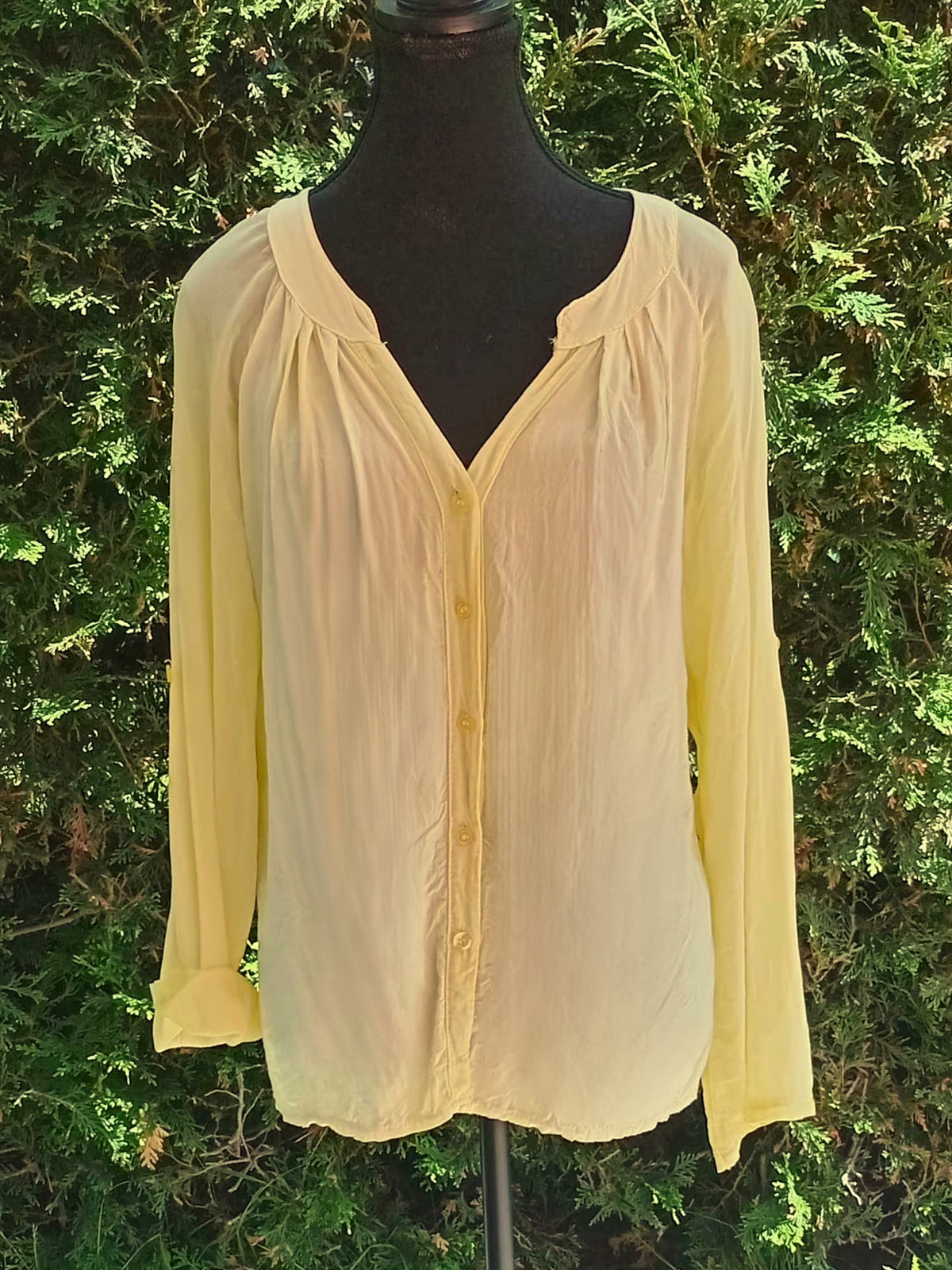 Blouse fluide jaune pâle (M)