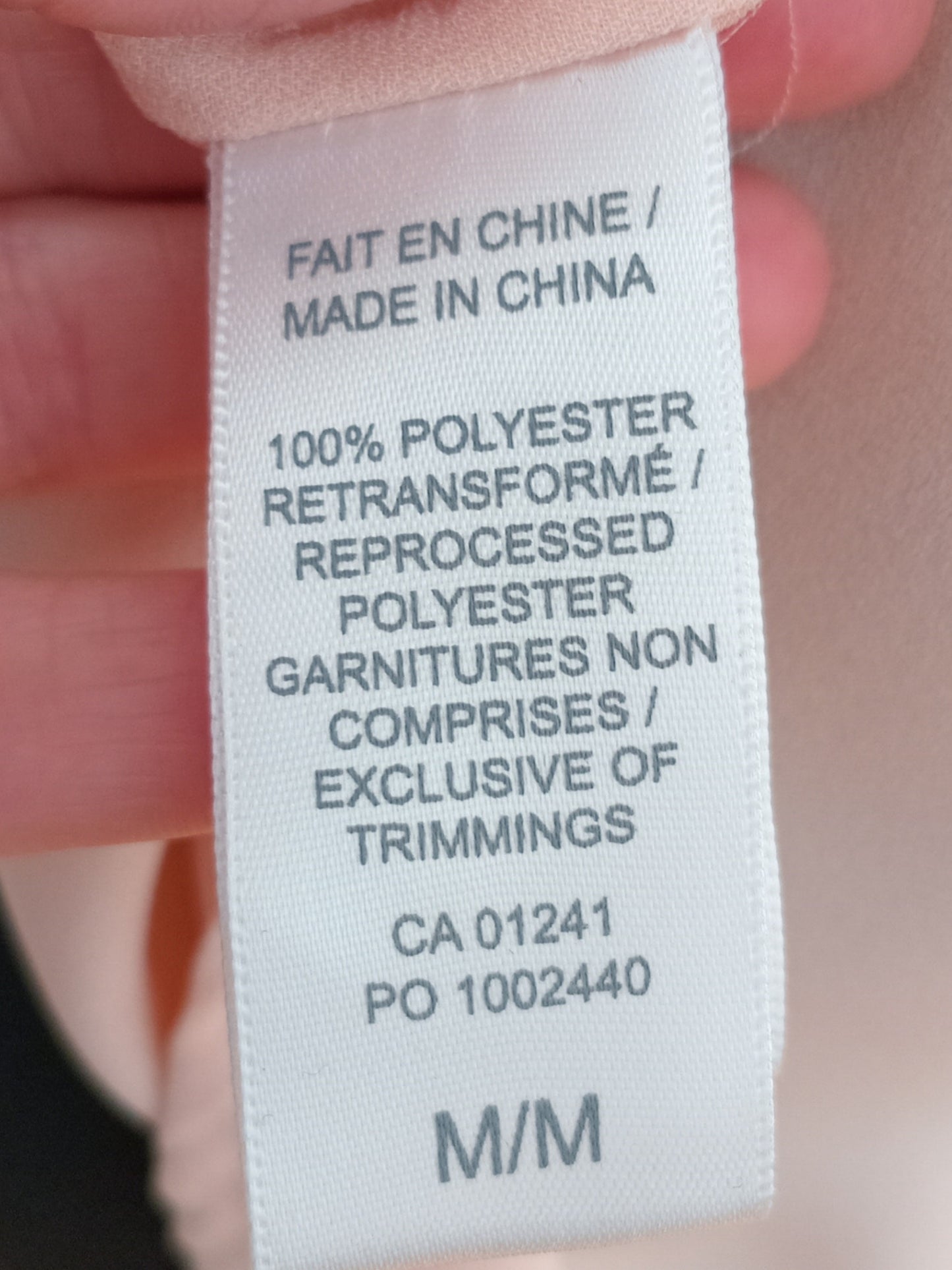 Blouse fluide pêche à col chemisier (M)