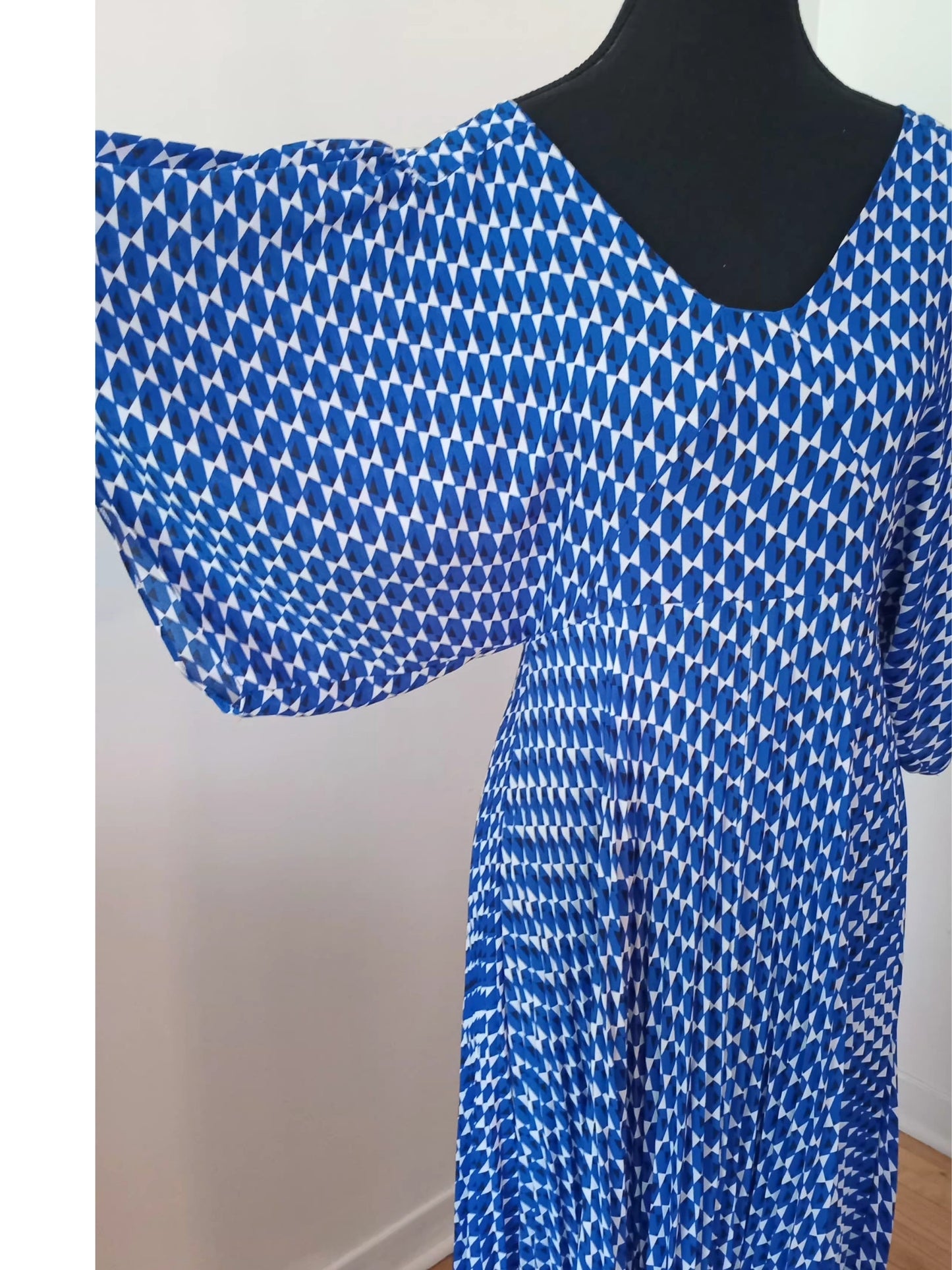 Robe fluide imprimée bleue (P)