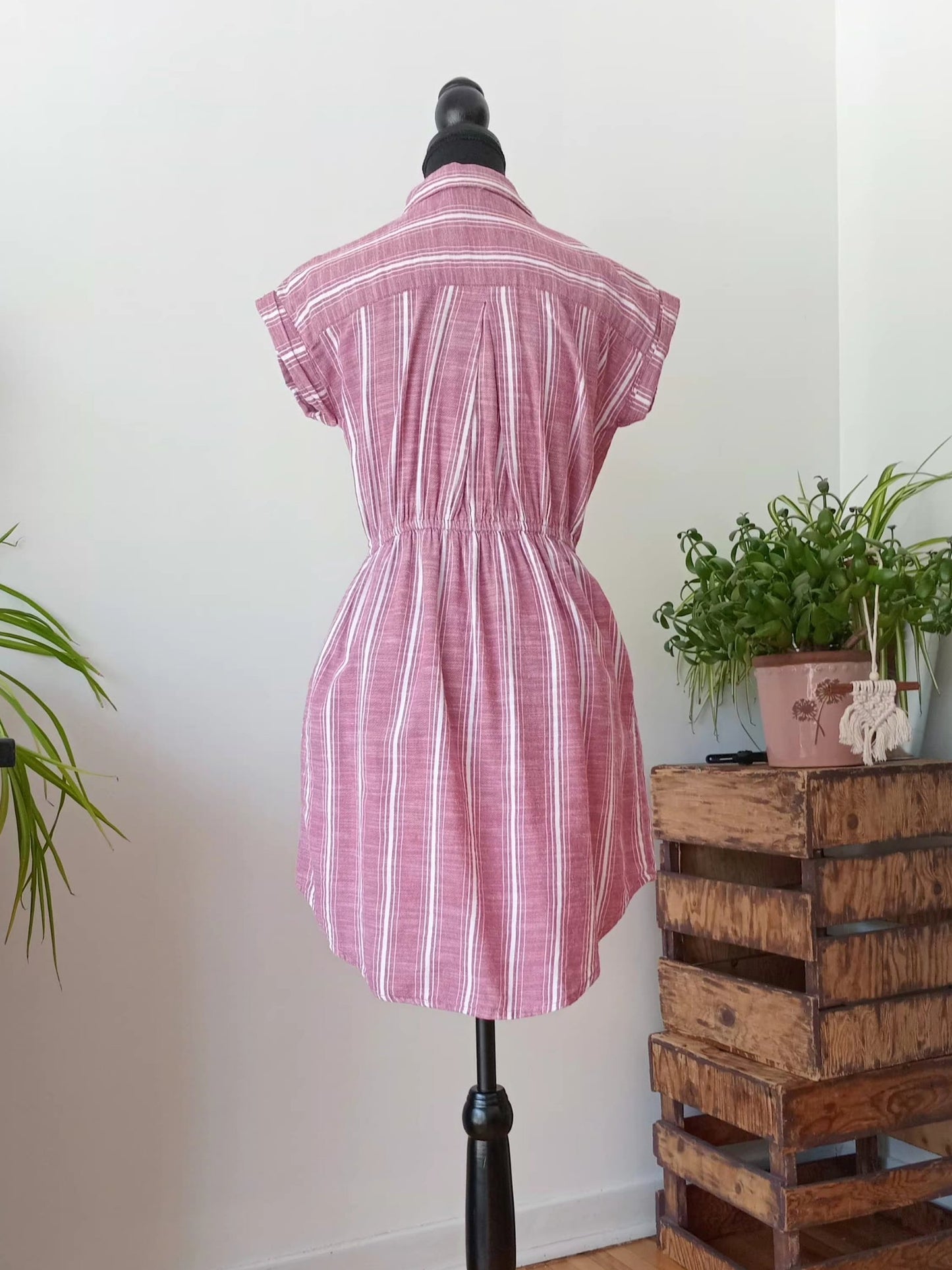 Robe tunique rayée en coton (S)