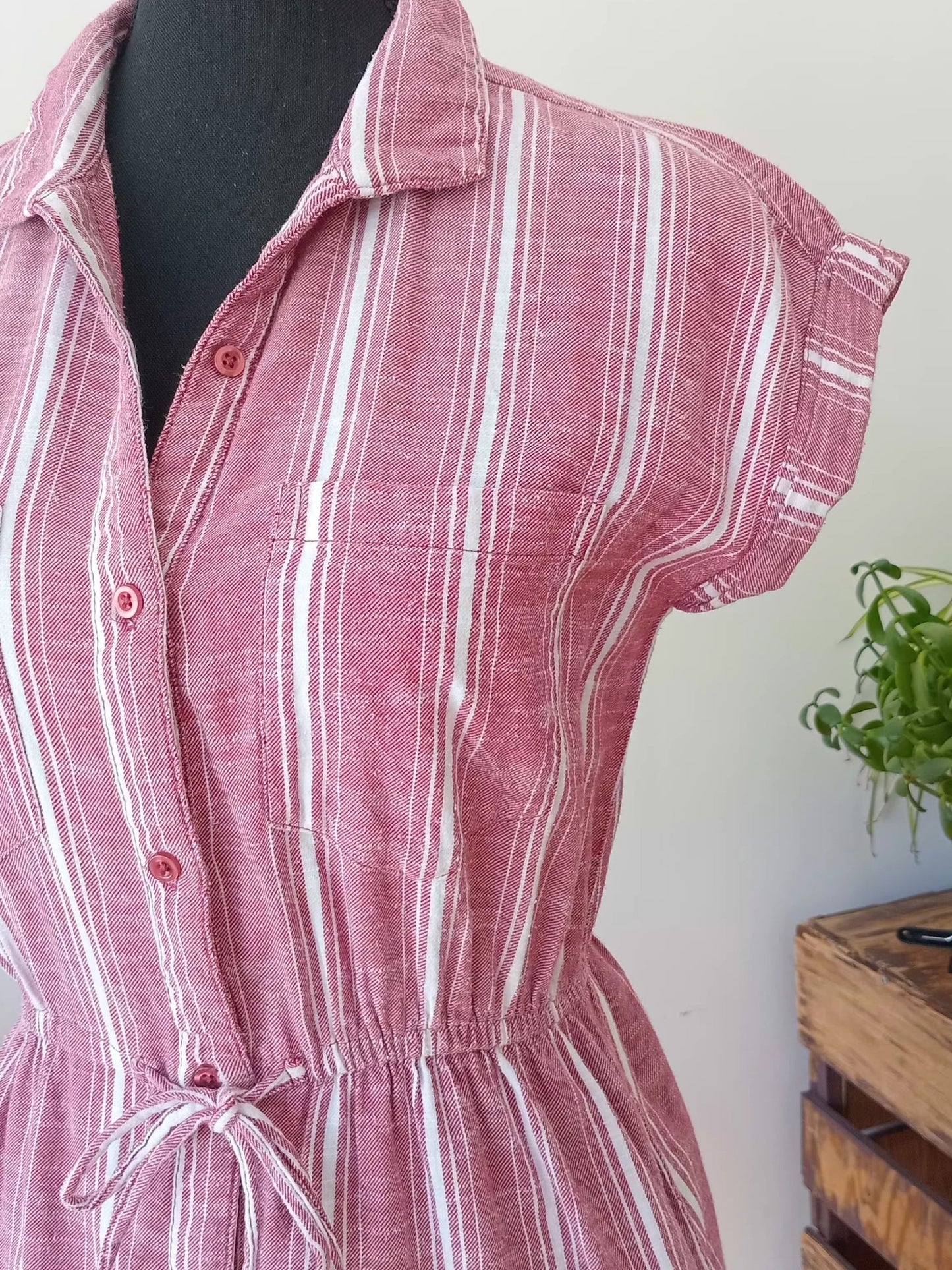 Robe tunique rayée en coton (S)