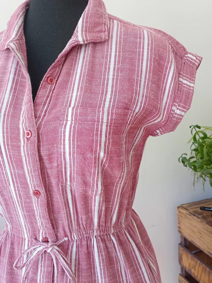 Robe tunique rayée en coton (S)