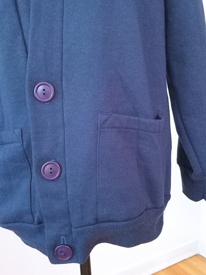 Cardigan bleu marine en molleton (P)