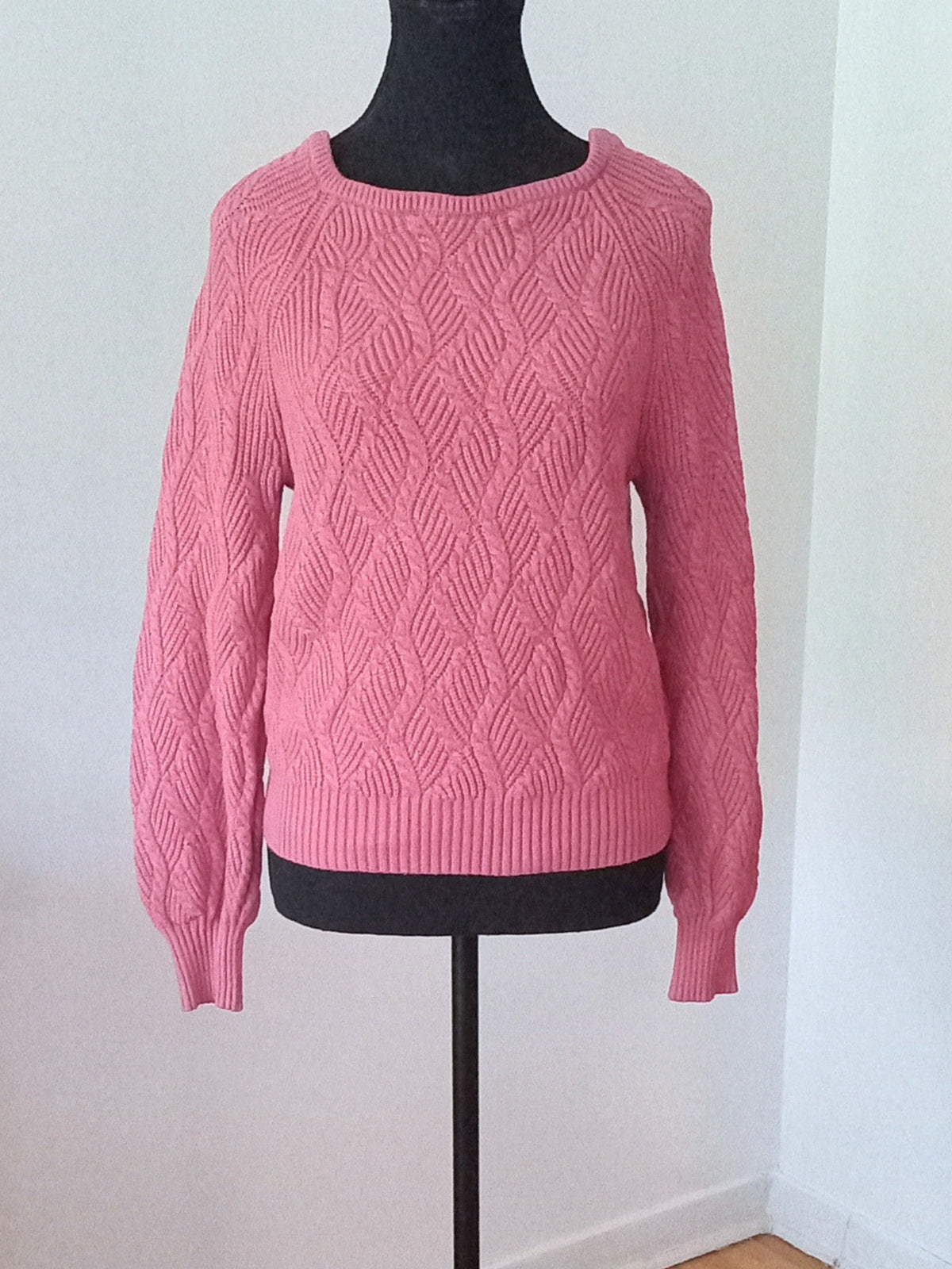 Chandail rose en maille texturée (P)