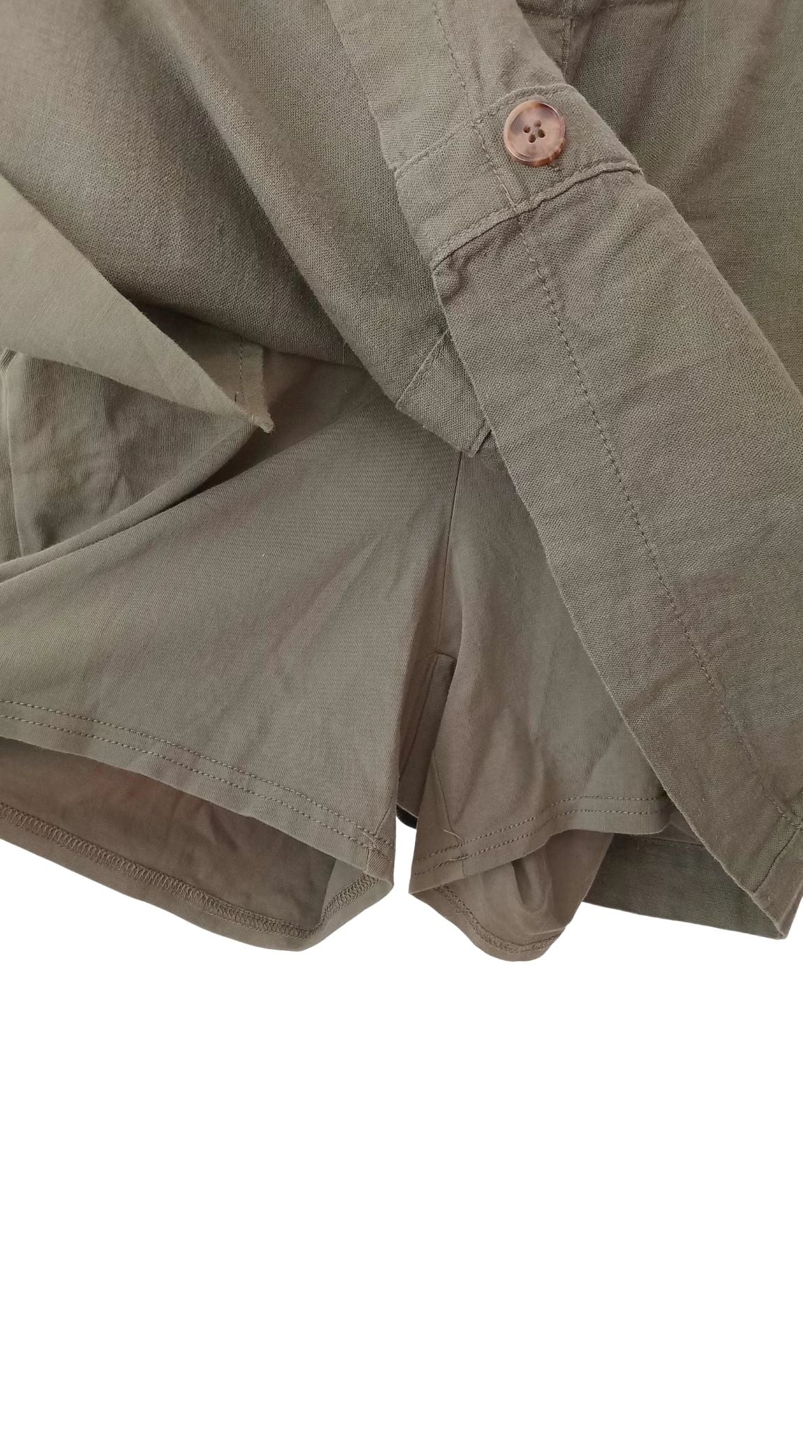 Jupe culotte en lin vert sauge (M)