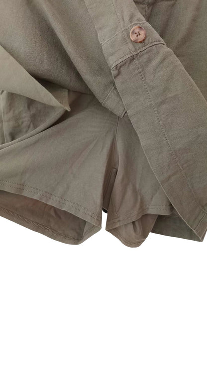 Jupe culotte en lin vert sauge (M)