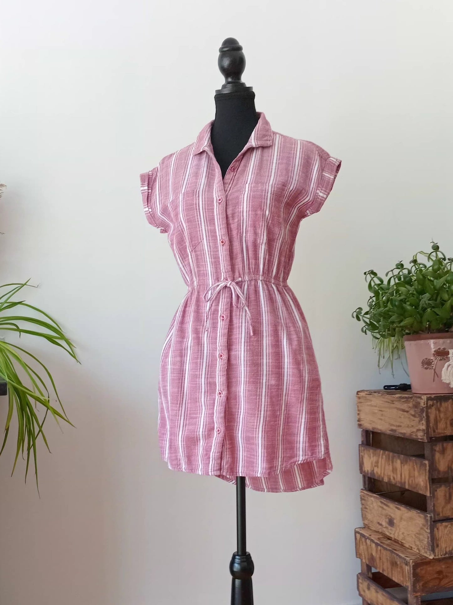 Robe tunique rayée en coton (S)
