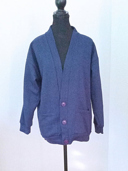 Cardigan bleu marine en molleton (P)