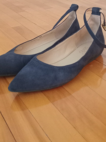 Ballerines en suède bleu marine (6)