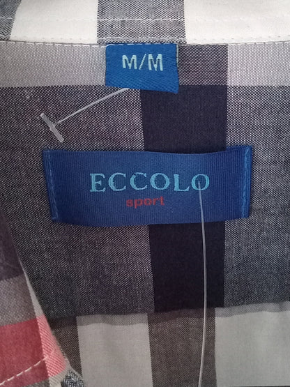 Chemise à carreaux bleu marine, rouge et blanc pour homme (M)
