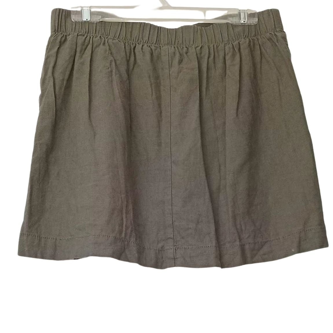 Jupe culotte en lin vert sauge (M)