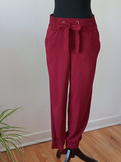 Pantalon bourgogne style paper bag (P)