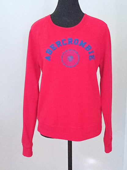 Crewneck rouge avec logo Abercrombie & Fitch (M)
