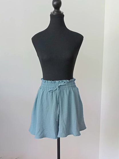 Jupe-culotte turquoise taille haute (P)