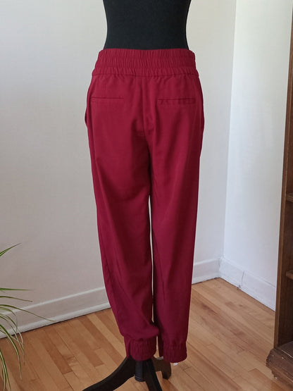 Pantalon bourgogne style paper bag (P)