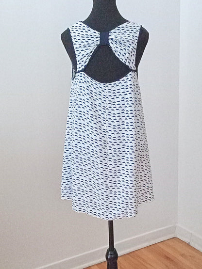 Camisole-tunique blanche à imprimé de dauphins (P)