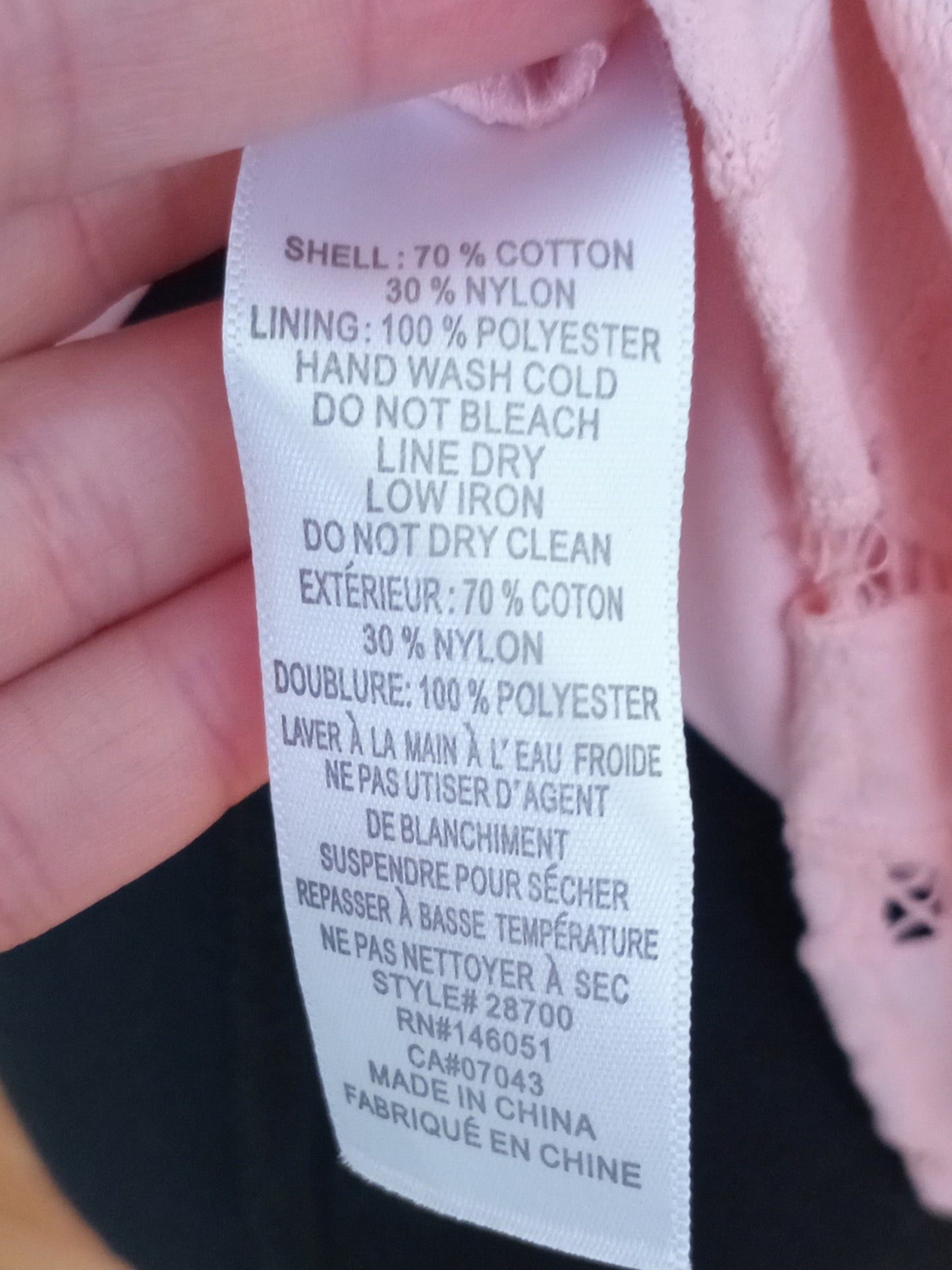 Camisole dentelle florale rose poudré (L)