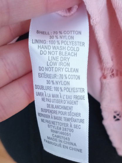 Camisole dentelle florale rose poudré (L)