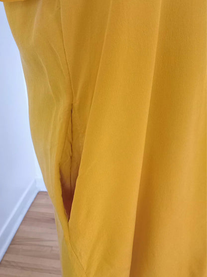 Robe en soie jaune moutarde (M)