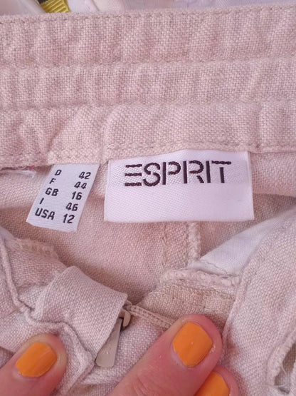 Pantalon en lin crème à jambe large (L)