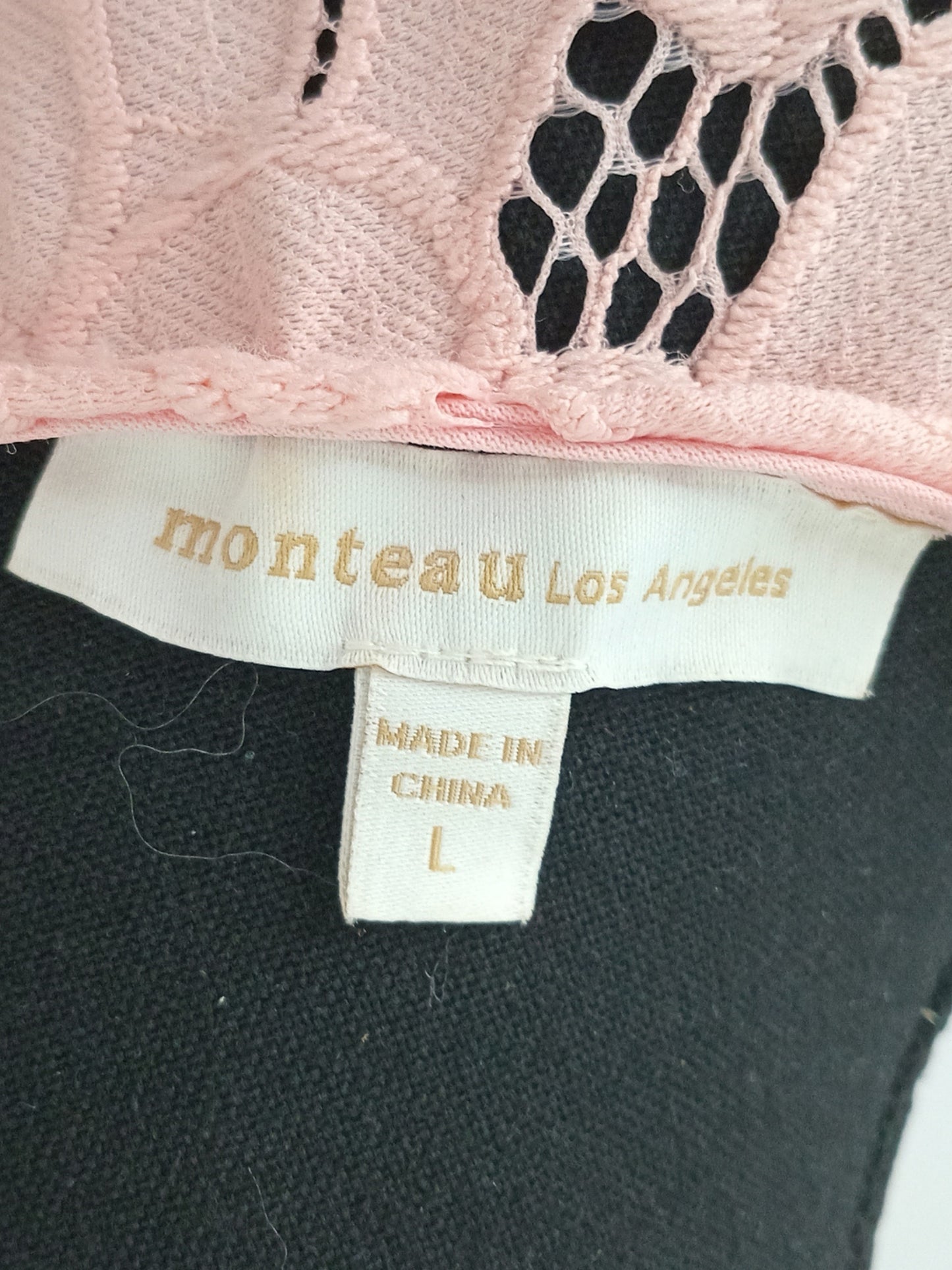Camisole dentelle florale rose poudré (L)