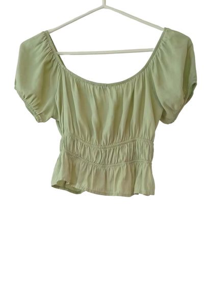 Crop top bohème vert menthe