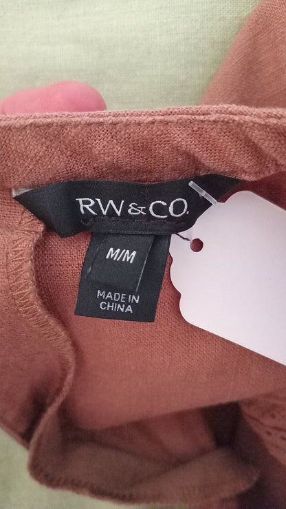Camisole en lin et viscose caramel (M)