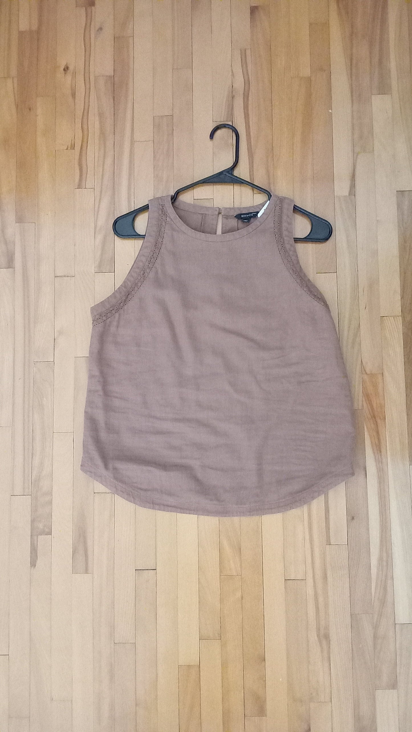Camisole en lin et viscose caramel (M)