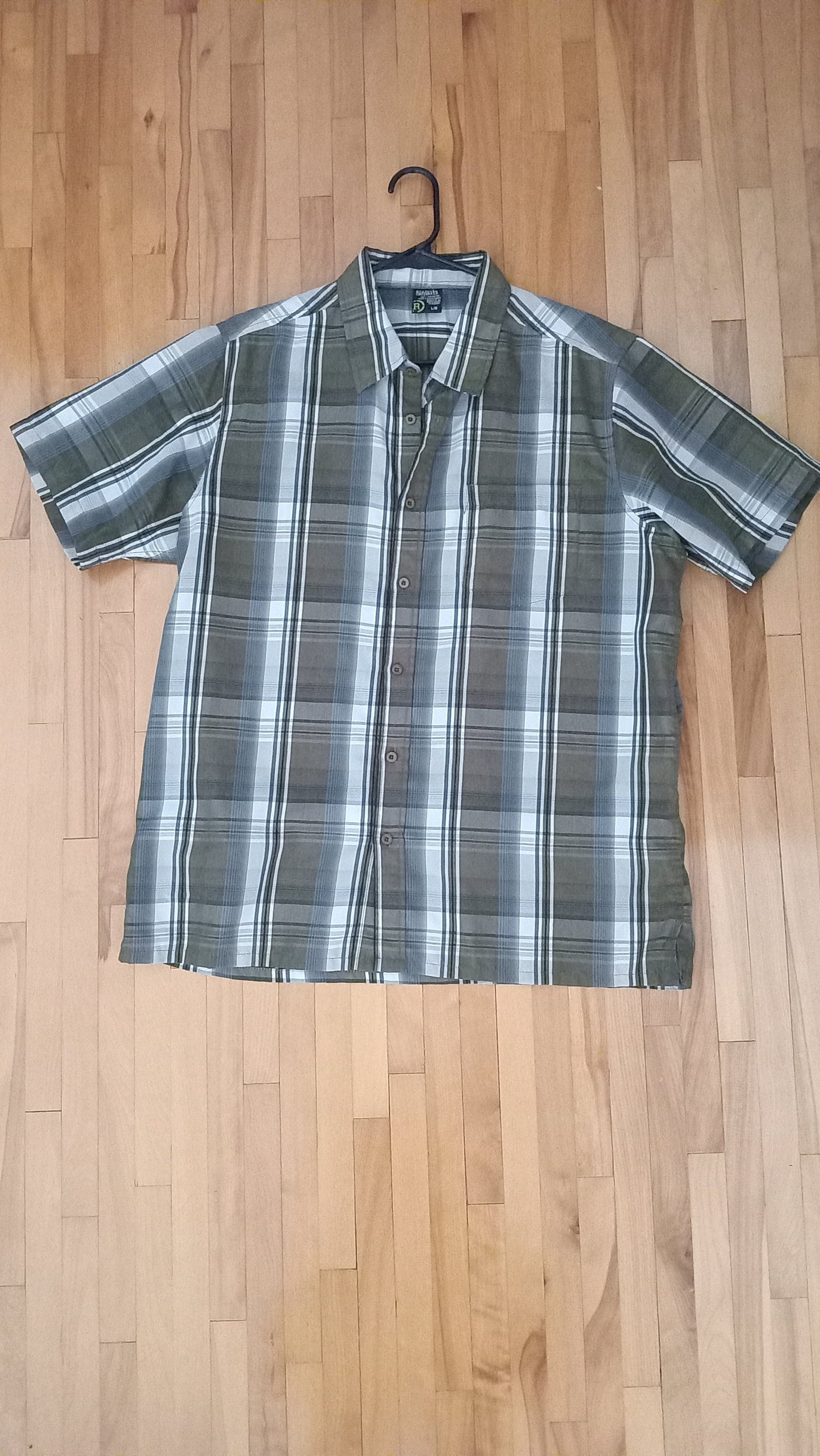 Chemise à carreaux brun et bleu gris (G)
