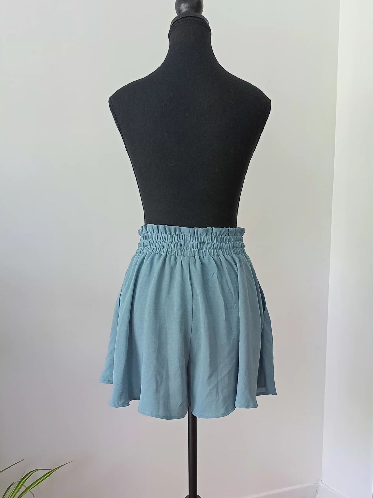 Jupe-culotte turquoise taille haute (P)