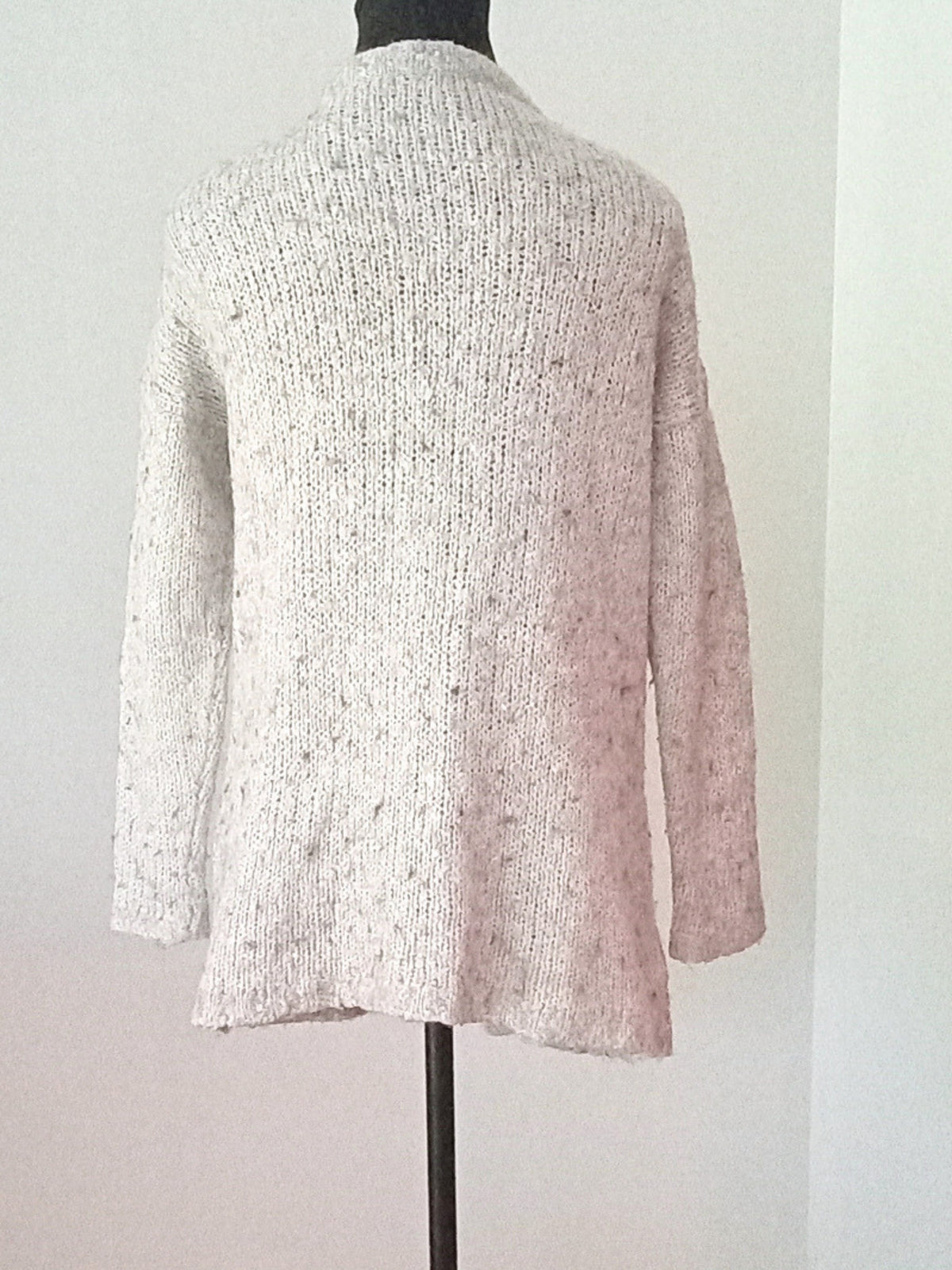 Cardigan long gris chiné avec poches (P)