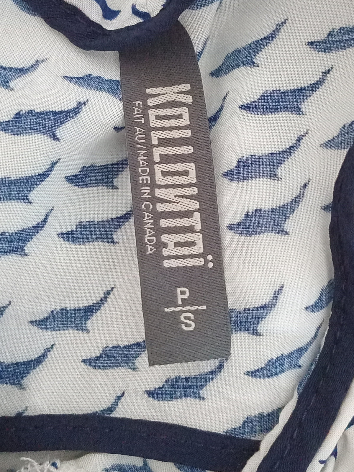 Camisole-tunique blanche à imprimé de dauphins (P)