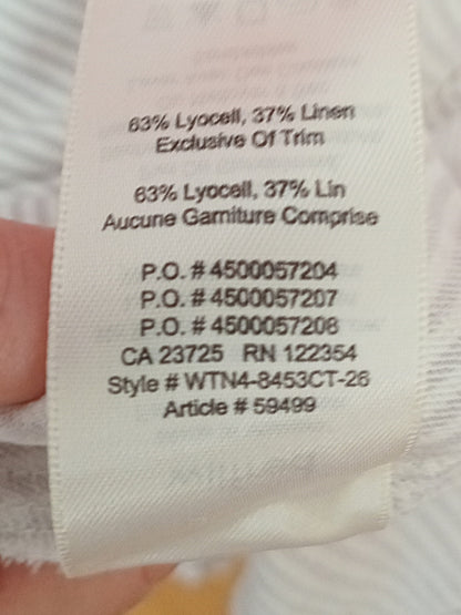 Robe rayée en lin et lyocell (L)