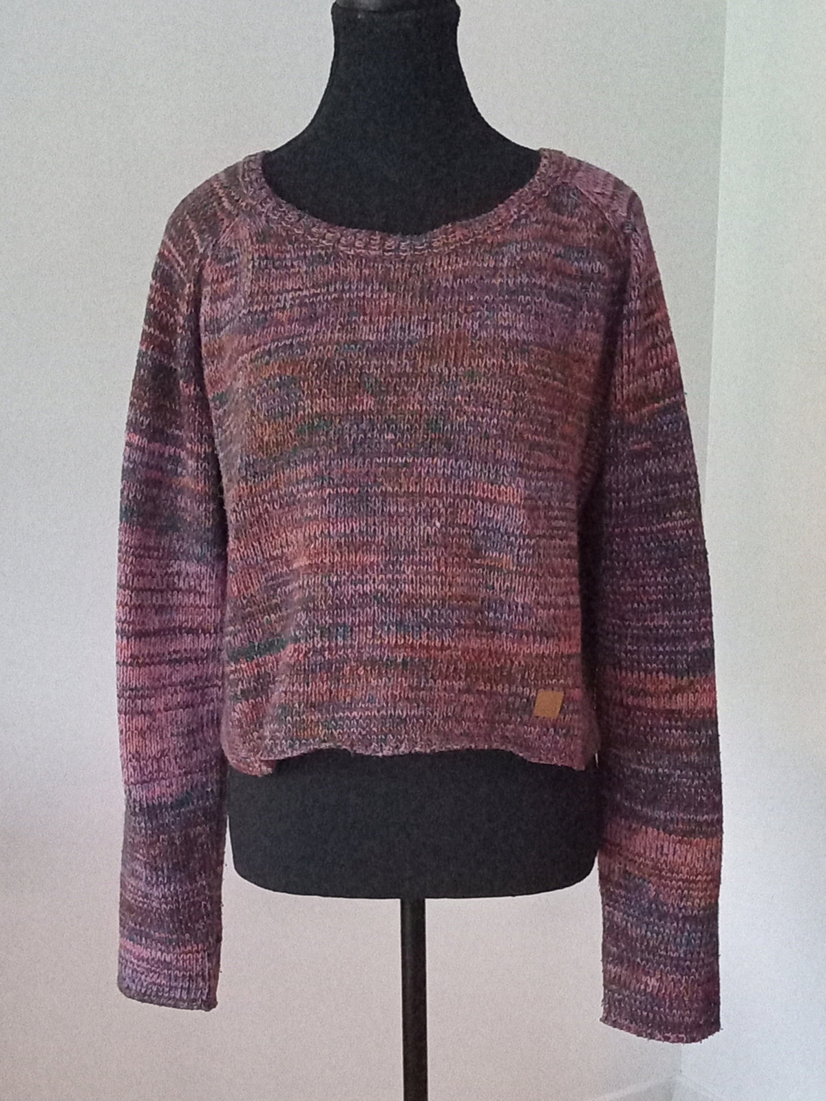 Chandail court en maille multicolore (G)