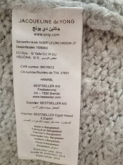 Cardigan long gris chiné avec poches (P)