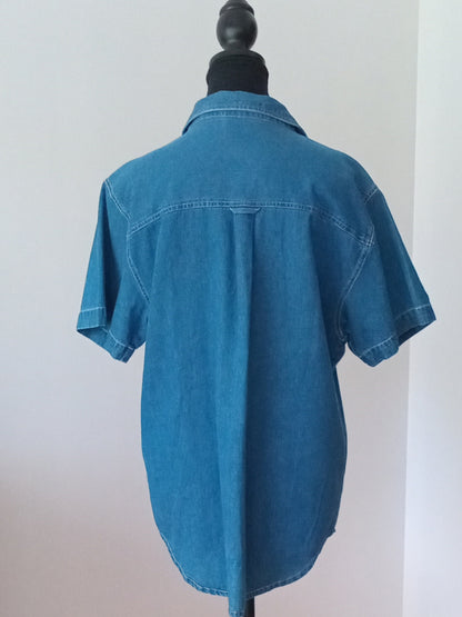 Chemise vintage avec des perroquets brodés (G)