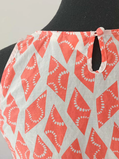 Camisole en soie et coton à imprimé corail (TP)